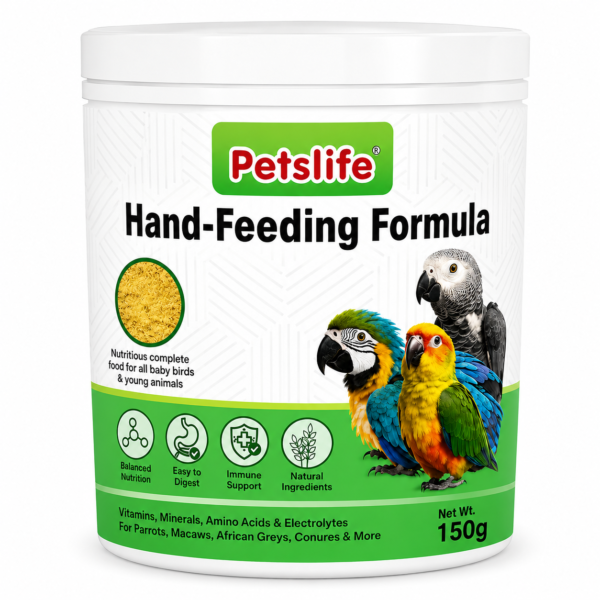 سيريلاك الفروخ Petslife Hand-Feeding Formula وزن 150 جرام للتغذية اليدوية لفروخ الببغاوات والطيور الصغيرة